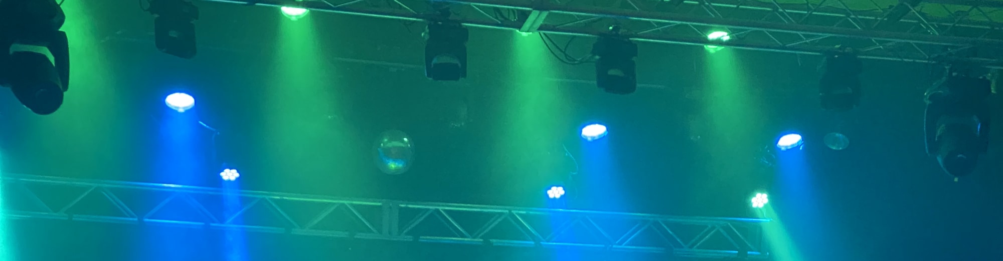 blue and green theater stage lights Baton Rouge